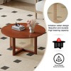 Vynxaria Elegant Wooden Coffee table with artificial rattan decorations for a fashionable living room and comfortable tea drinking time,Red - 3 of 4