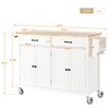 Rolling Kitchen Island Cart, with Wood Desktop, Cabinet and Drawers, Spice Rack, Towel Rack, Wine Rack, for Kitchen, Dining - 2 of 4