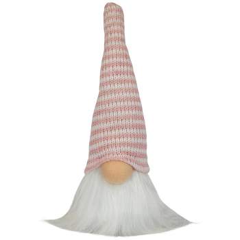 Northlight Striped Hat Spring Gnome - 7.5" - Pink and White