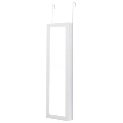 Tangkula Wall Door Mounted Mirrored Jewelry Cabinet Standing Vanity Storage Box