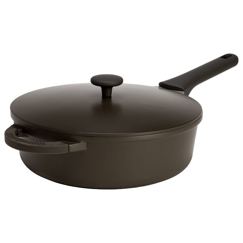 Goodful 4.8qt Cast Aluminum, Ceramic Deep Cooker with Lid, Side Handle and Long Handle, 1 of 12