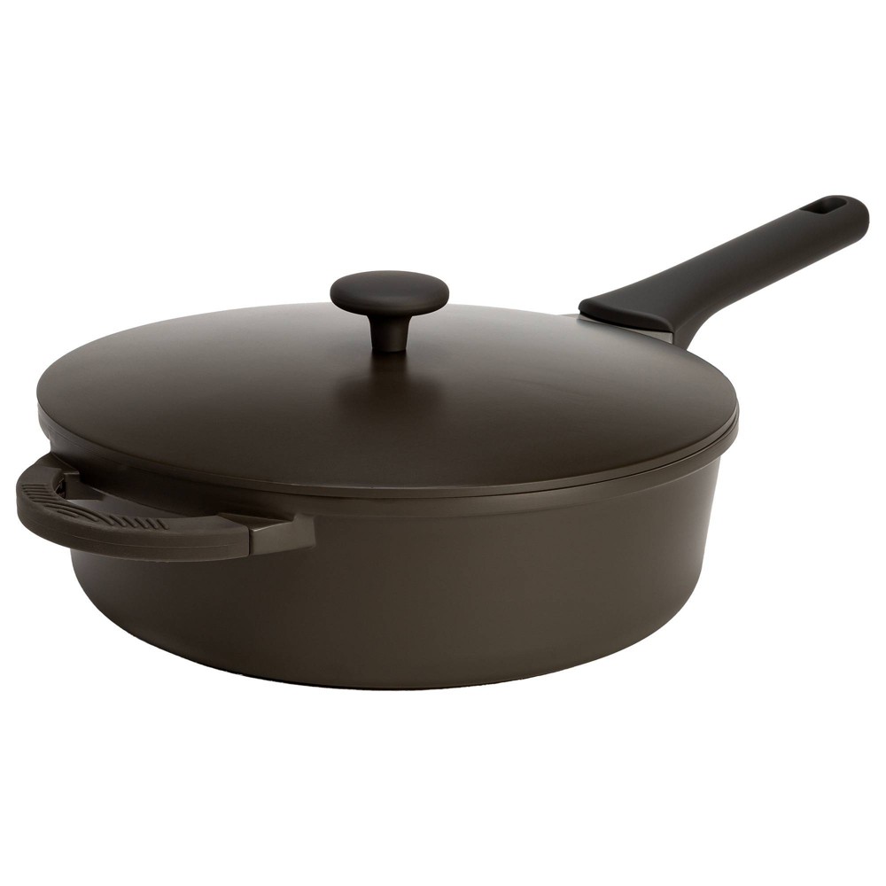Photos - Pan Goodful 4.8qt Cast Aluminum, Ceramic Deep Cooker with Lid, Side Handle and