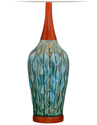 Rocco 30" Blue Teal Glaze Ceramic Table Lamps Set of 2