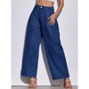 Imily Bela Womens Wide Leg High Waisted Baggy Side Pleated Boyfriend Loose Denim Pants - 4 of 4