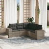 vidaXL 5 Piece Patio Sofa Set with Cushions - Gray Without Table - 2 of 4