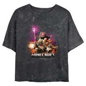 Junior's A Minecraft Movie Piglins Attack Logo T-Shirt - 1 of 4