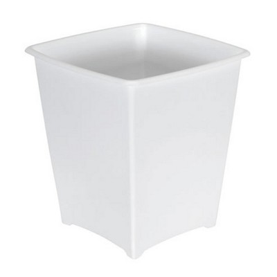 Rubbermaid 8 Quart Traditional Square Top Bedroom, Bathroom, and Office Wastebasket Trash Can, White