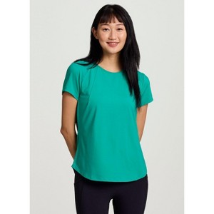 RBX Active Women's Short Sleeve T-Shirt Quick Drying Workout Top with Mesh Panels - 1 of 4