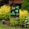 Shamrocks St. Patrick's Day Burlap Garden Flag Welcome 12.5"x18" Briarwood Lane - 4 of 4