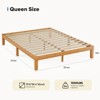 AZL1 Life Concept Beds Minimalist Queen Size Wood Platform Bed, Natural Pine Frame with Sturdy Slat Support for Bedroom, Beige, 79.5"*59.4"*12" - 3 of 4