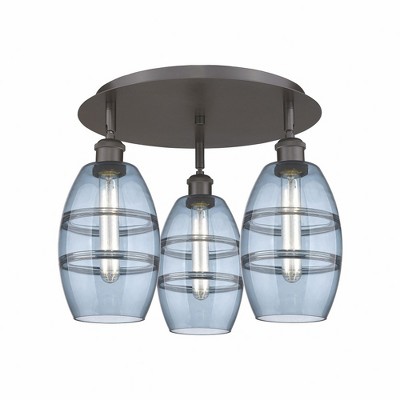 Vaz - 3 Light Flush Mount In Industrial Style-9.13 Inches Tall and 17.63 Inches Wide
