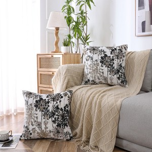 Kate Aurora 1 Piece Jacobean Floral Chenille Ultra Plush & Fluffy 18"x 18" Filled Accent Throw Pillow With Removable Shell/Cover - 1 of 4