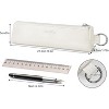 Paaaawaters Small Pencil Case - Velvet Lined Pencil Pouch PU Leather Pencil Bag Portable Office Stationery Pouches - Apricot - 3 of 3