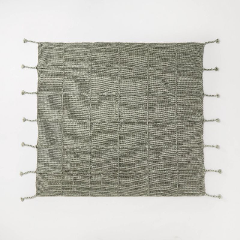 Windowpane Knit Throw Blanket with Tassels - Threshold™ designed with Studio McGee, 3 of 11