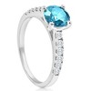 Pompeii3 1 1/2Ct Blue & White Diamond Engagement Ring 14k White Gold Lab Created - 2 of 4