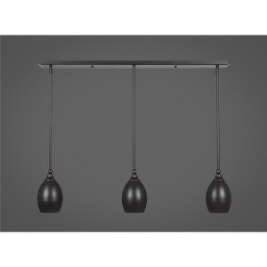 Toltec Lighting Any 3 - Light Chandelier in  Dark Granite with 5" Dark Granite Oval Metal Shade Shade - 1 of 1
