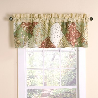 Lakeside Patchwork Oakbrook Floral Accent Embroidered Window Valance