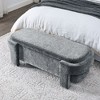 Kumasinova Mid-Century 51.5" Linen Storage Ottoman Bench, Versatile Tufted Upholstered Entryway Bench & Bed Bench with Turned Legs, No Assembly - 4 of 4