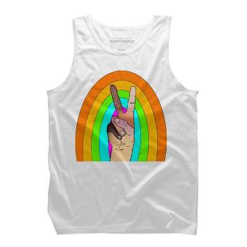 Design By Humans Peace Hand Symbol Stripes By PaperRescueDesigns Tank Top