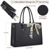 Laptop Bag for Women 15 Inch Waterproof Laptop Tote Bag Leather Work Bag Computer Briefcase Large Capacity - 4 of 4