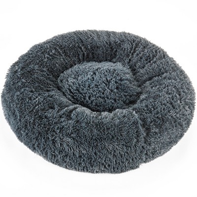 Lakeside Plush Donut Shape Pet Bed for Cats, Dogs, and other Furry Family