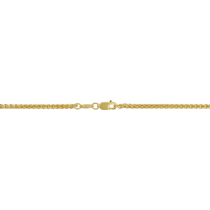 Pompeii3 14k Yellow Gold Filled 2.5 mm Round Wheat Chain Necklace Mens 26", 3 of 5