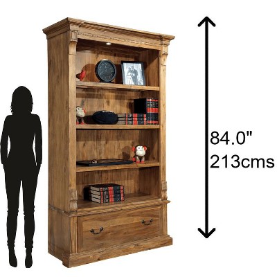 Wellington Natural Finish Adjustable Wood Bookcase