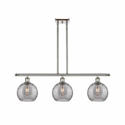 Athens Deco Swirl - 3 Light Island In Industrial Style-11 Inches Tall and 36 Inches Wide