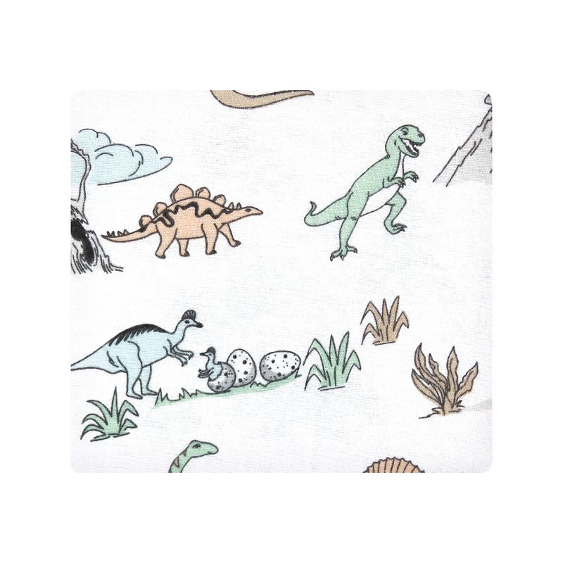 Hudson Baby Cotton Flannel Receiving Blankets Bundle, Neutral Dino World, One Size, 3 of 7