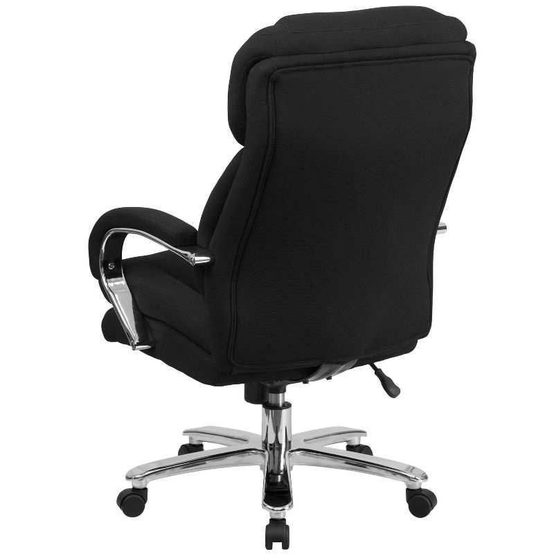 Fabric Rated Executive Swivel Ergonomic Office Chair with Loop Arms Black - Riverstone Furniture, 4 of 7