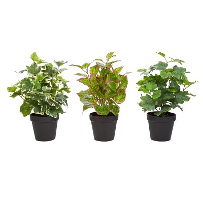 Nature Spring Potted Faux Foliage - Set of 3