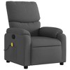 vidaXL Massage Recliner Chair Wingback Reclining Armchair for Elderly Fabric - Dark Gray Manual Push Back - 3 of 4