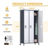 AOBABO Large Metal Wardrobe Style Storage Cabinet with 3 Adjustable Shelves, Cloth Rail, and Lockable Doors for Home Organization - 2 of 4