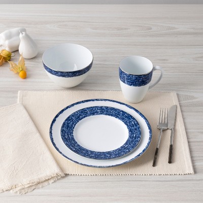 Blue and White Porcelain 4-Piece Place Setting