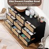 Acekool 9 Drawer Rattan Dresser for Bedroom, Large Chest of Drawers, Wide Top, Wooden Storage - 4 of 4