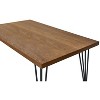 HomeRoots 63" Brown and Black Wood And Metal Dining Table - 4 of 4