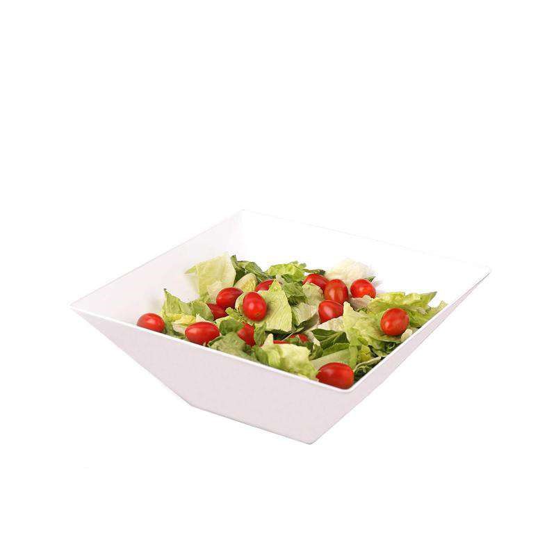 Smarty Had A Party 4 qt. White Square Plastic Serving Bowls (24 Bowls), 2 of 3