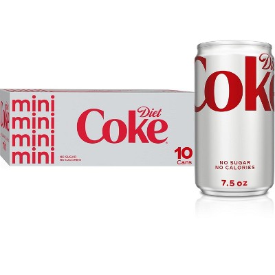 Diet Coke Mini-Can 7.5oz, 10 Pack (Package May Vary)