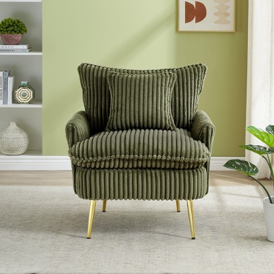 CENGHU 30.31 Inch Accent Chair, Coarse Corduroy Fabric Fashion Sofa Suitable for Apartment, Office, Living Room Bedroom, Meeting Room