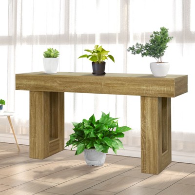 63" Farmhouse Console Table for Entryway, Living Room & Hallway – Wood Rectangular Sofa Table for Behind Couch, Rustic Style Entryway Furniture