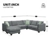 112" 7-Seat L-Shaped Modular Sectional Sofa Set with Ottoman and 3 Pillows - 3 of 4