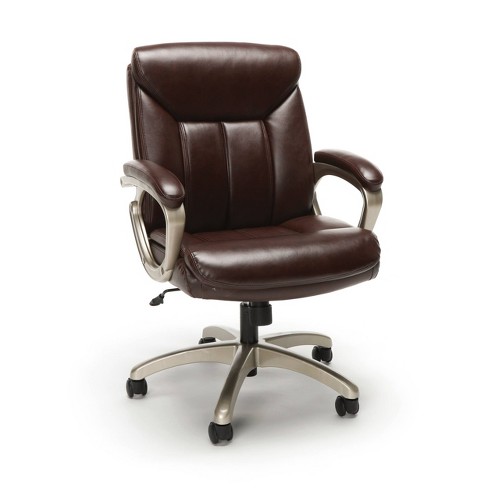 Essentials Collection Executive Office, Brown Leather Executive Office Chair