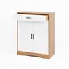 Racxily Flip Drawers Shoe Storage Cabinet - Slim Freestanding White & Walnut Organizer, Entryway Shoe Cabinet with 18-Pair Dustproof Storage - 4 of 4