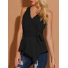 Allegra K Women's Summer Sleeveless V Neckline Wrap Tie Waist Tops - 2 of 4