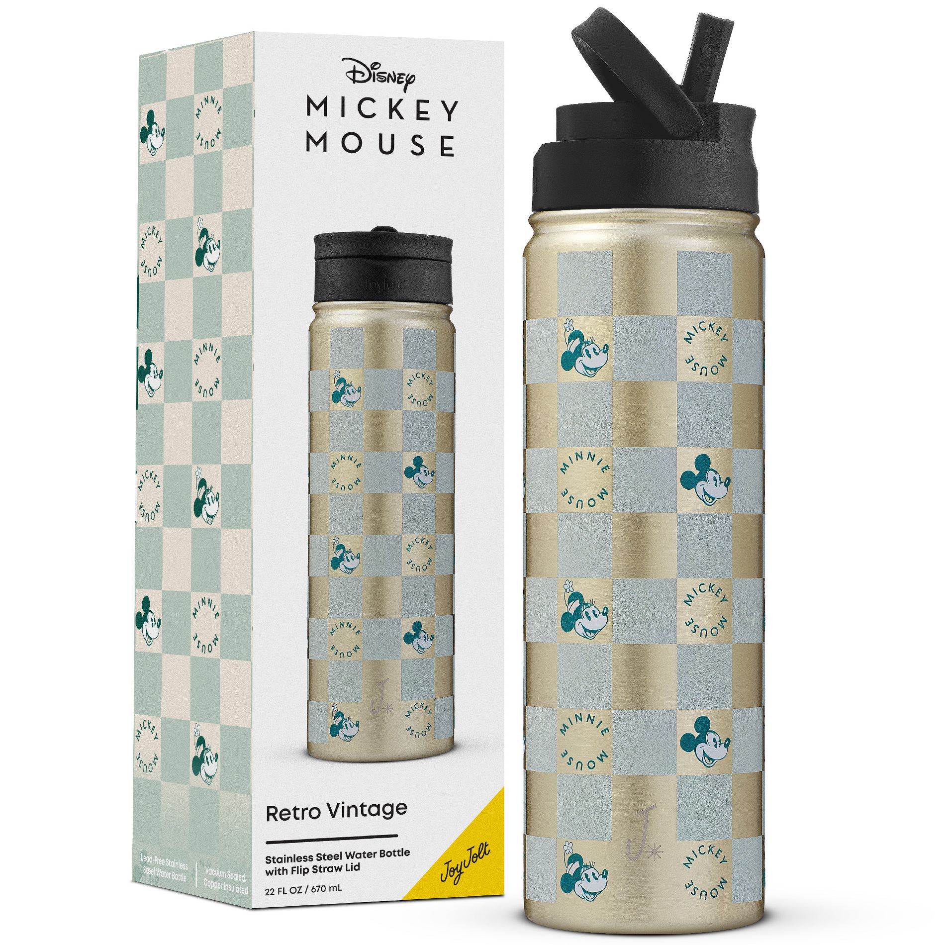 Disney Retro Vintage Stainless Steel Water Bottle - 22 oz - Mickey & Minnie