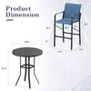 Ridstar 3 Pieces Outdoor Patio Round Bar Table Set For Lawn & Garden, Black Tabletop - 2 of 2