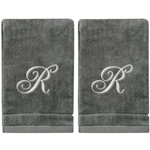 SKL Home Casual Monogram Letter N Bath Towel, white, cotton