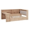 Polibi L-Shaped Wooden Daybed with Built-In Desk, Storage Bookcase, Upholstered RGB Headboard & Drawers - 4 of 4