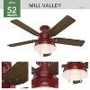 Hunter Fan 52" Mill Valley Barn Low Profile Damp Rated Ceiling Fan with LED Light Kit and Pull Chain Red - 2 of 4