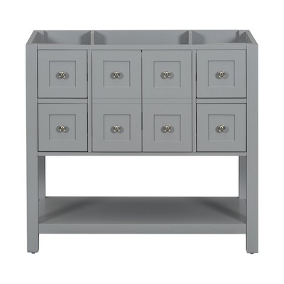 36 Inch Bathroom Vanity, Bathroom Cabinet With 4 Drawers, 2 Soft Closing Doors, Solid Wood Frame